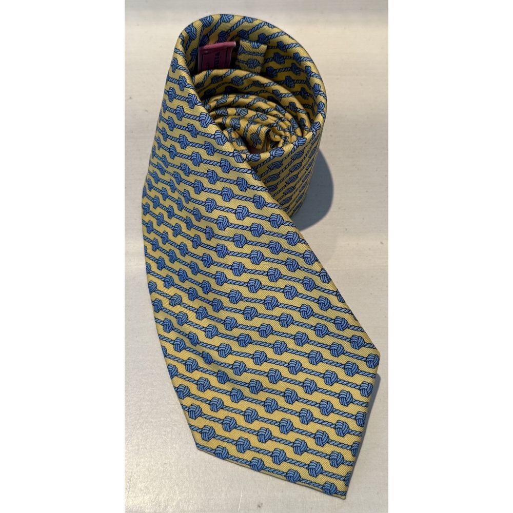 Vineyard Vines USA Yellow Knotted Rope Tie 100% Silk‎ Hand Picked By Ian & Shep